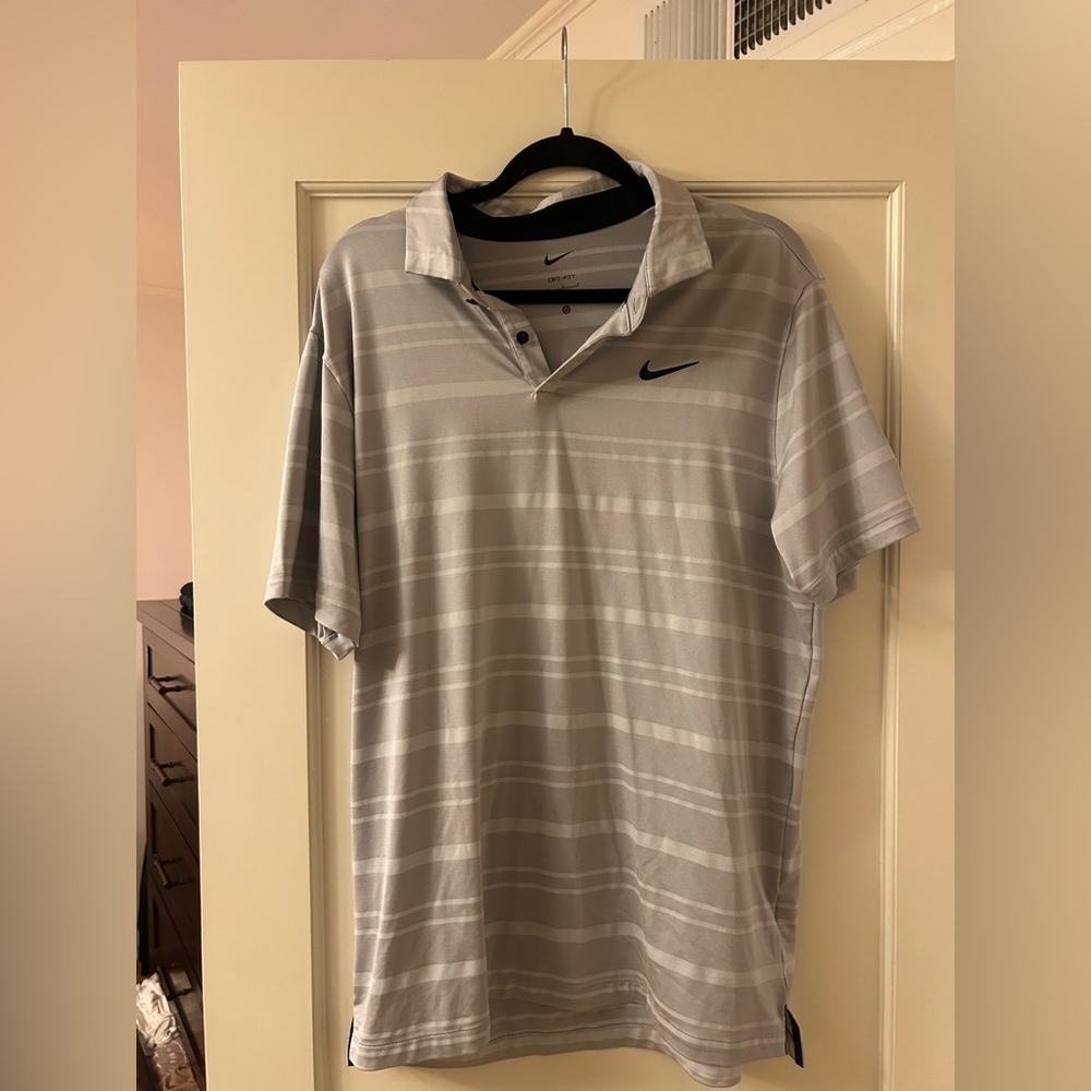 Nike Men's Light Gray Polo Shirt